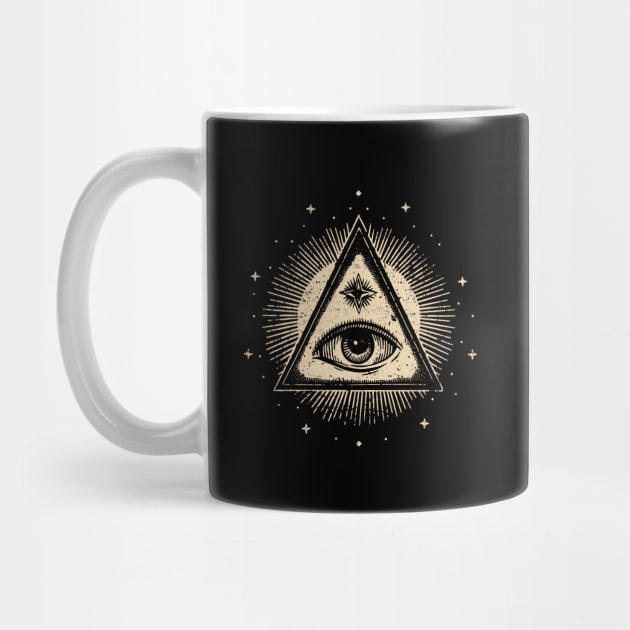 Boho Distressed Eye of Providence by lynxdesign.co